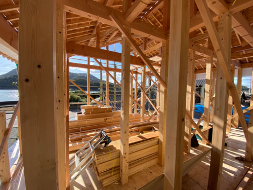 上棟(屋根の野地板施工)